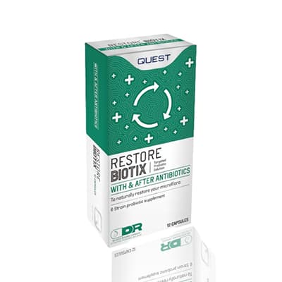 RESTOREBIOTIX CAPS 12'S - 10 BILLION ACTIVE ORGANISMS 6 PROBIOTIC STRAINS - FOR USE AFTER ANTIBIOTICS