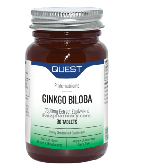 GINKGO BILOBA 150 MG EXTRACT (EQUIVALENT TO 7,500MG) 30'S
